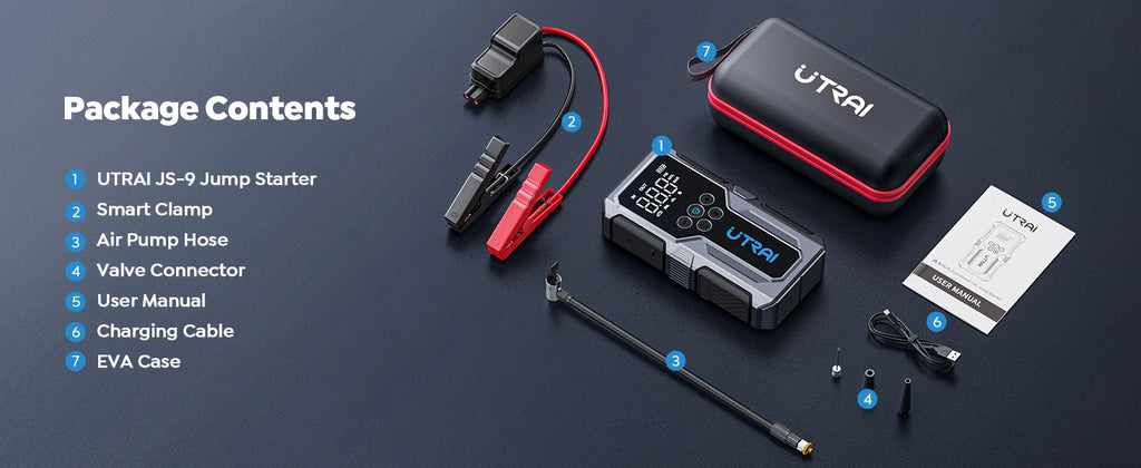 UTRAI 1500A Jump Starter Air Compressor & Power Bank | Emergency Car Kit