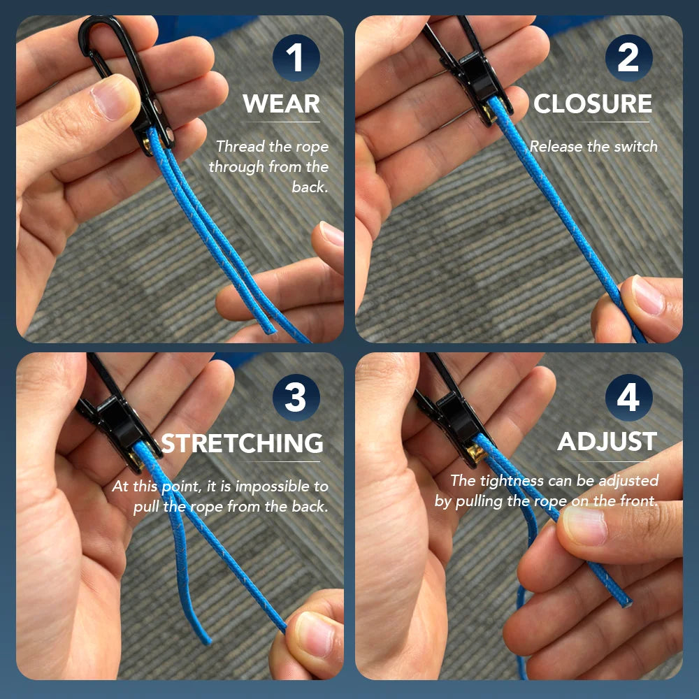 Retractable Paracord Fasteners | High-Strength Tensioners with Carabiners