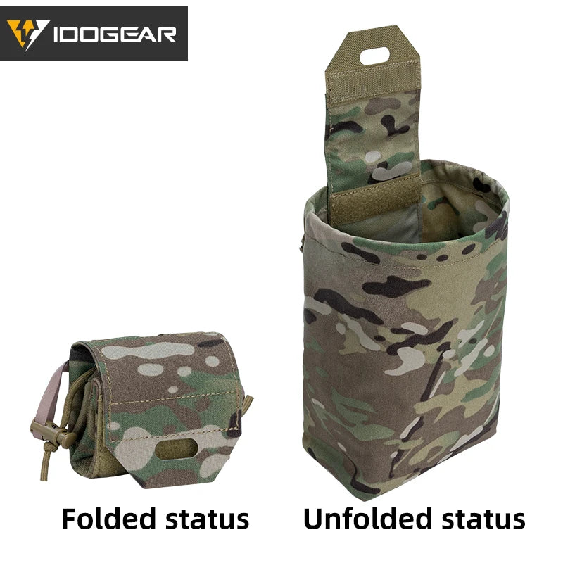 IDOGEAR Tactical MOLLE Foldable Dump Pouch - Durable Mini Drop Bag