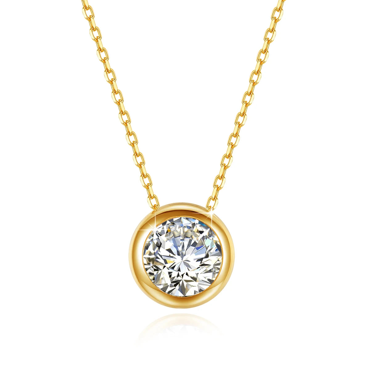 18k Gold Pink Moissanite & Diamond Pendant Necklace