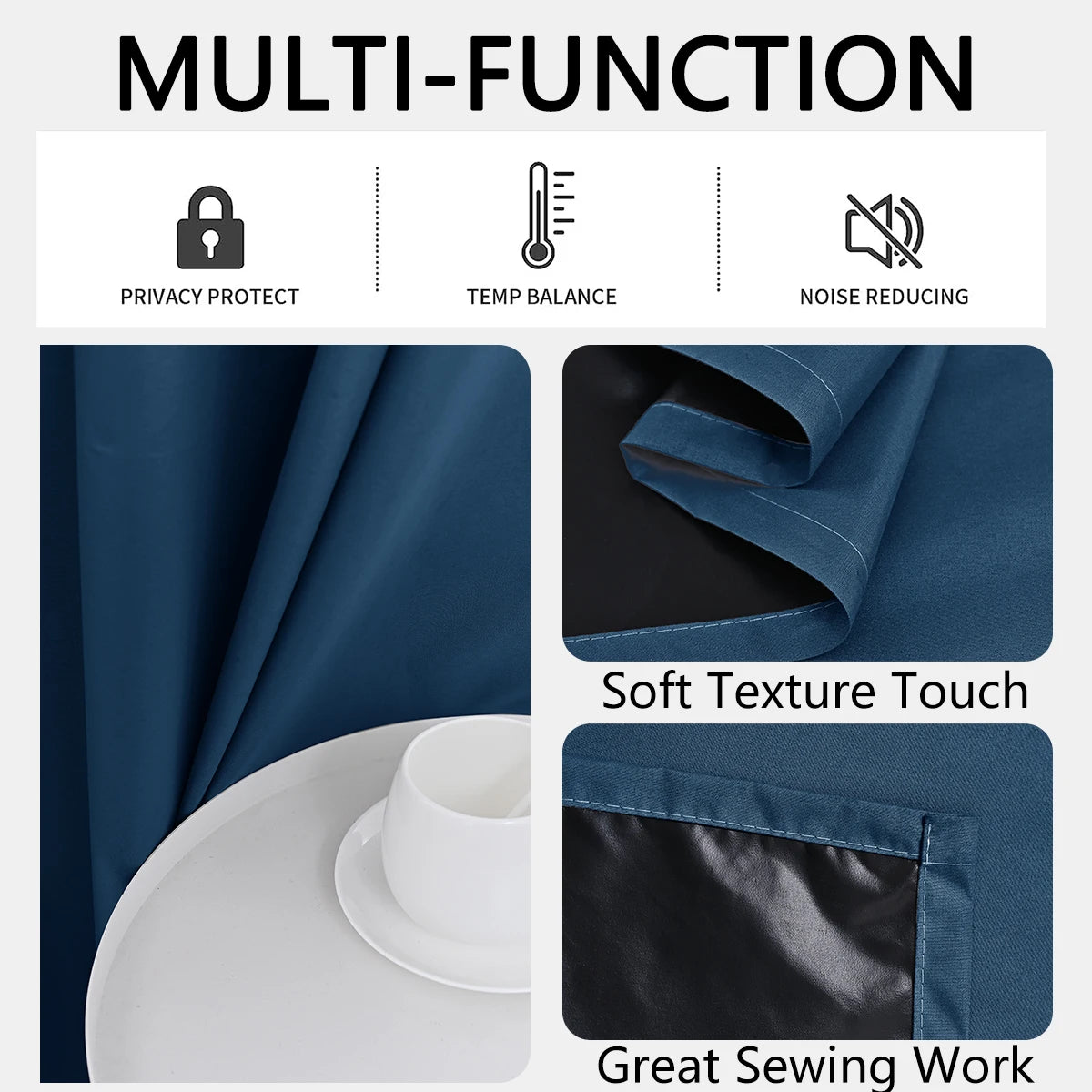100% Blackout Curtains for Bedroom & Living Room - Full Shading & Sun Protection
