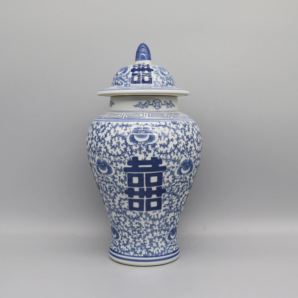 Blue & White Ceramic Jar | Timeless Home Decor Pot & Vase
