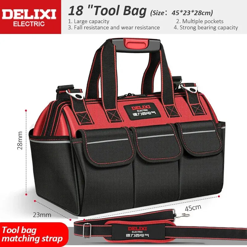 DELIXI ELECTRIC Multifunctional Waterproof Tool Bag - Durable Professional Storage