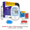 4-in-1 Multifunction Monitor: Hemoglobin, Ketone, Glucose, Uric Acid Test Kit