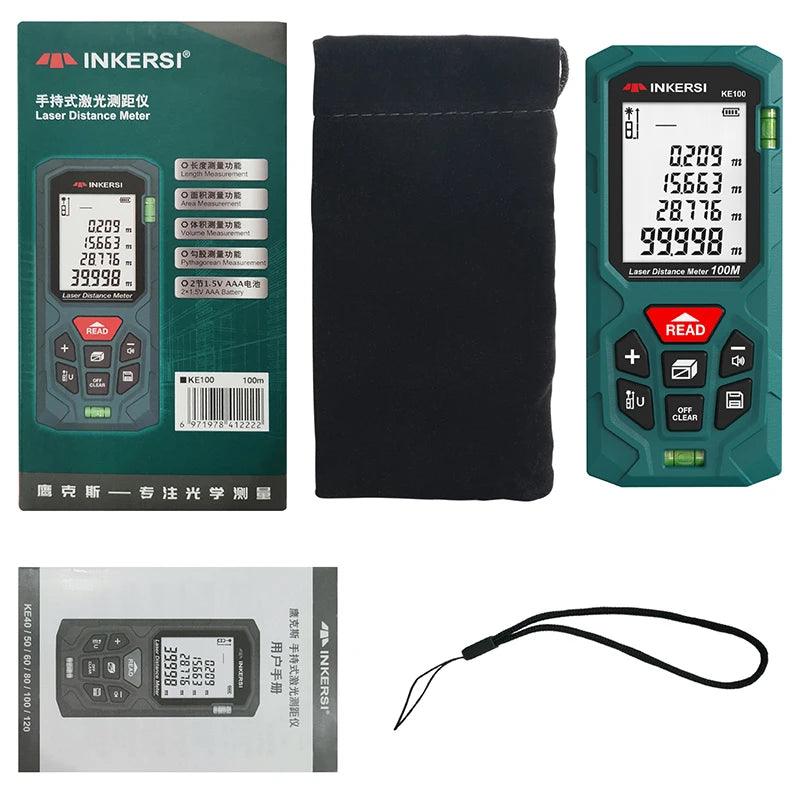 INKERSI High Precision Laser Rangefinder Digital Tape Measure