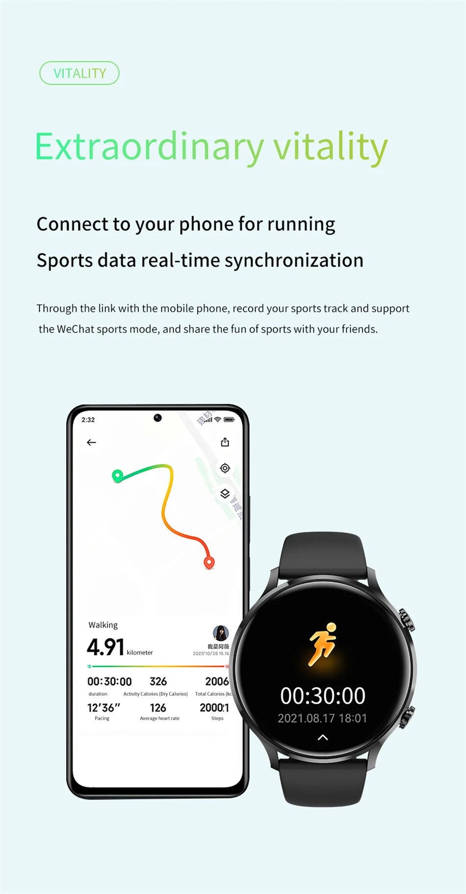 Vabena 2026 Smartwatch for Women & Men | AMOLED, GPS, IP68