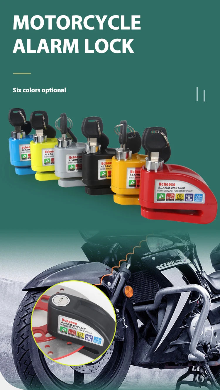 Vabena Motorcycle Disc Brake Alarm Lock | Anti-Theft Scooter Security