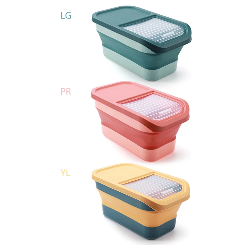 Airtight Collapsible Pet Food Storage Container - 13/33LB Dry Dog Cat Food Box