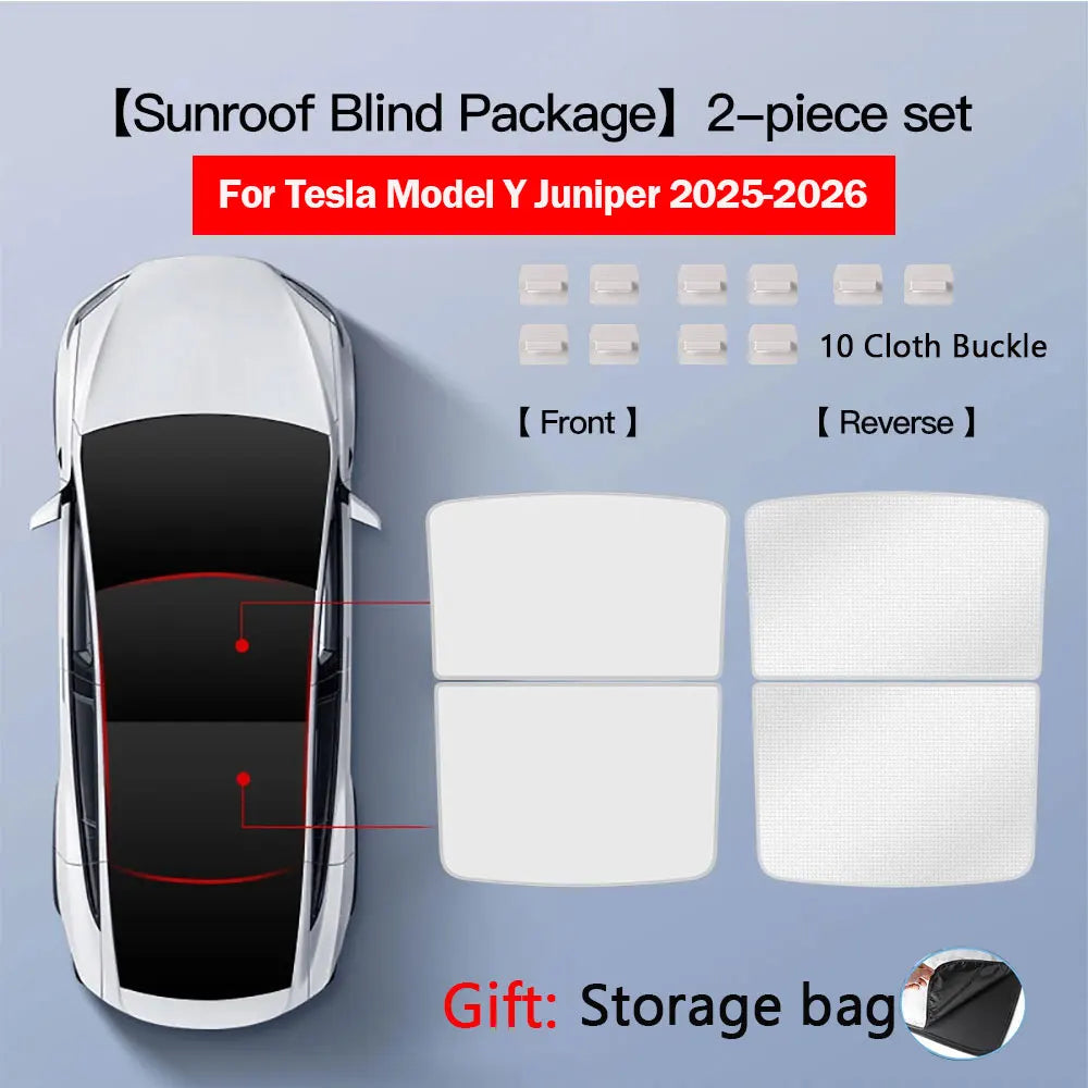 Tesla Model 3 Highland 2026 & Model Y Sunroof Sunshades | Ice Cloth Heat Blocker