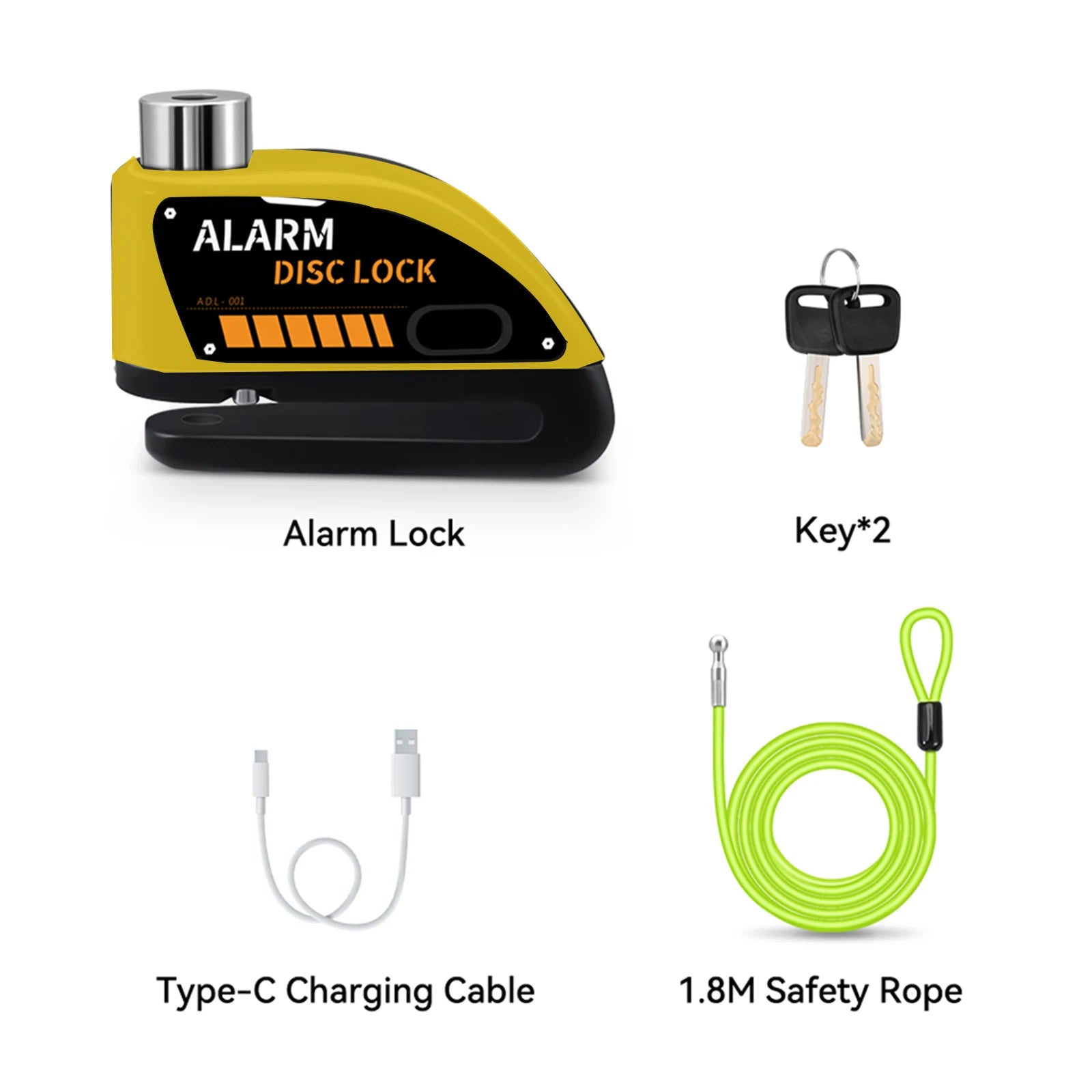 Extractme 120dB Motorcycle Alarm Disc Lock - Anti-Theft Security