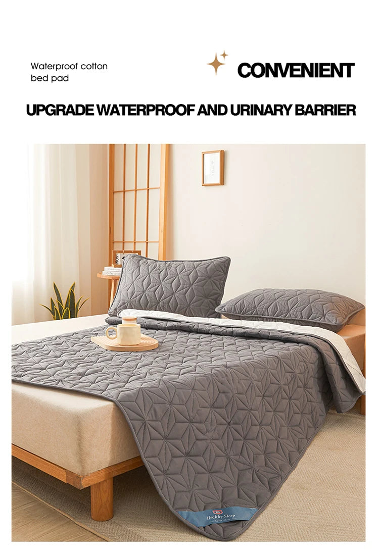 Waterproof Quilted Mattress Topper with Elastic Band - Bed Protector for Single/Double Beds (140/160)