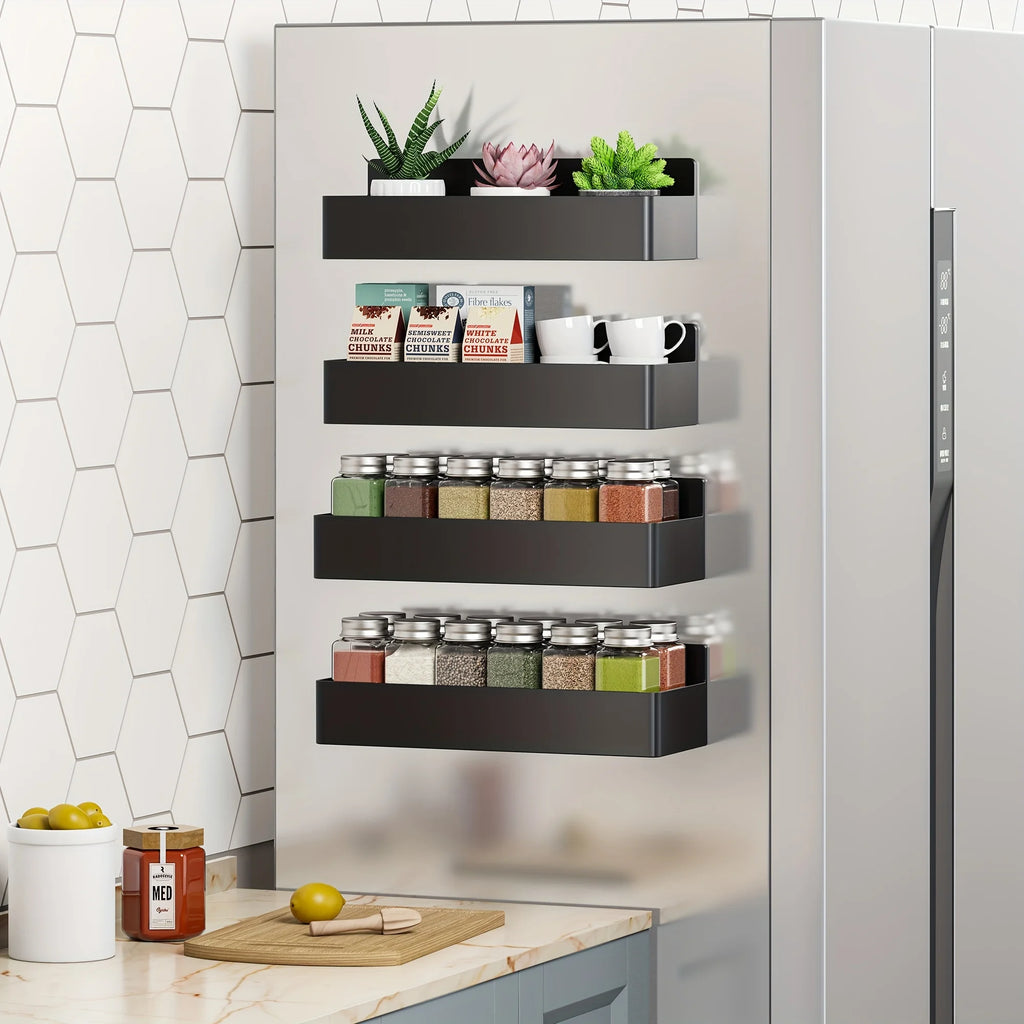 Magnetic Storage Rack - No-Drill Wall Shelf for Kitchen & Bath