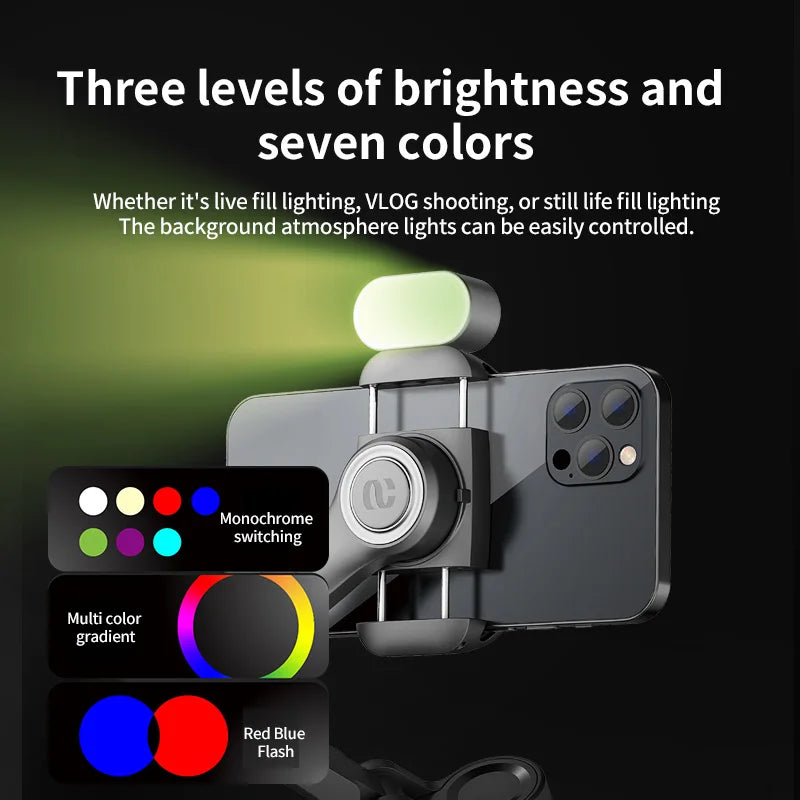 AOCHUAN 3-Axis Smartphone Gimbal with Integrated Light - Stable Video