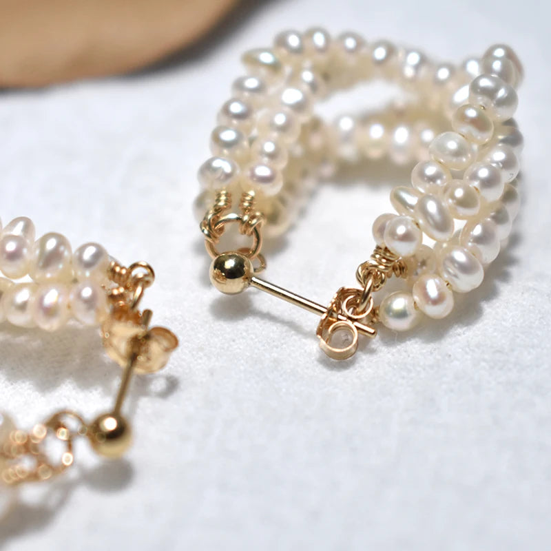 Elegant Freshwater Seed Pearl Earrings - 14K Gold Filled Jewelry