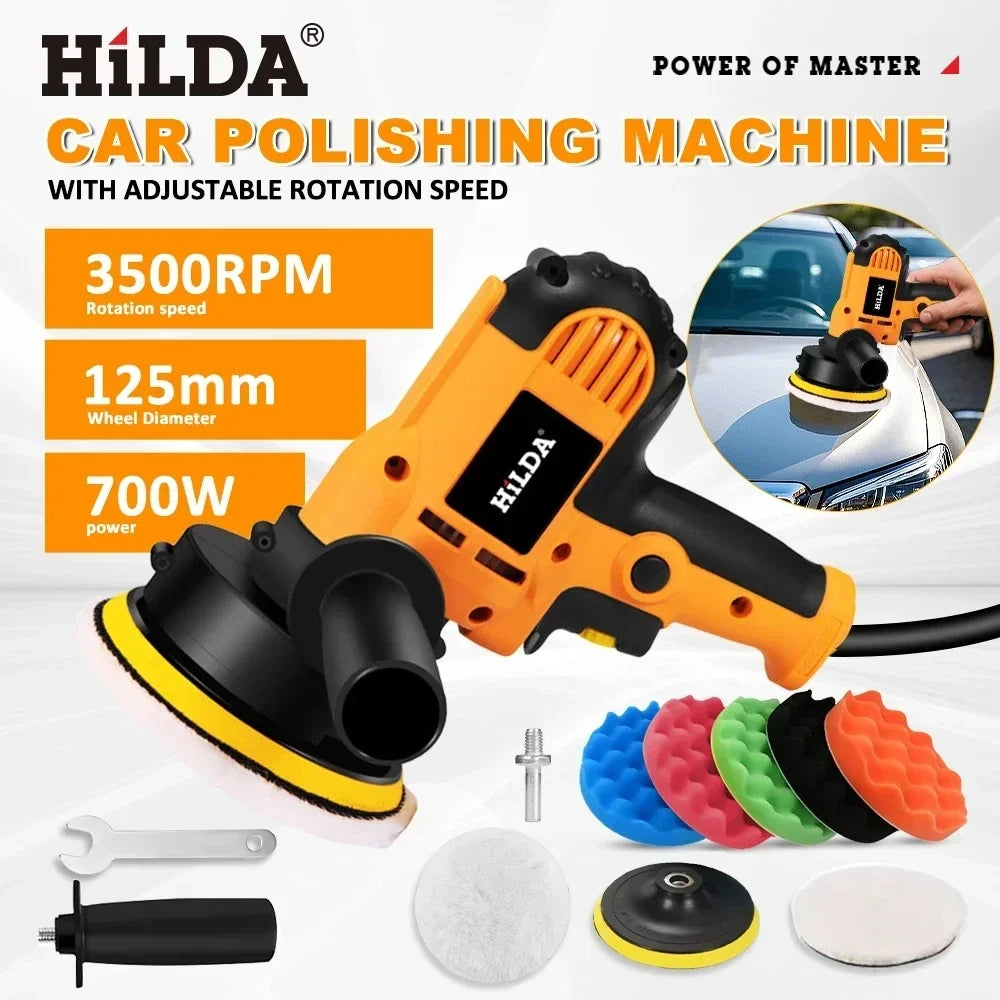 HILDA Electric Car Polisher | Adjustable Speed for Scratch Repair & Waxing