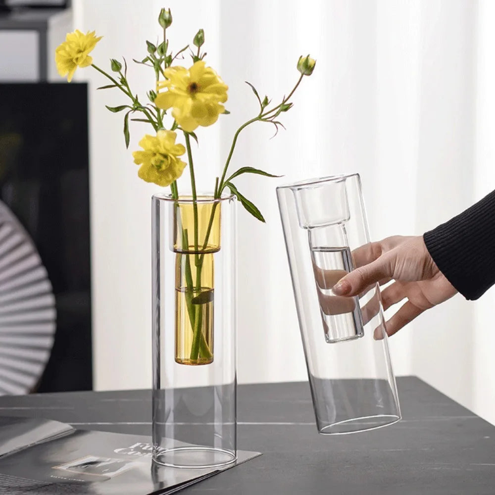 Elegant Glass Hydroponic Vase - Modern Home Decor for Plants