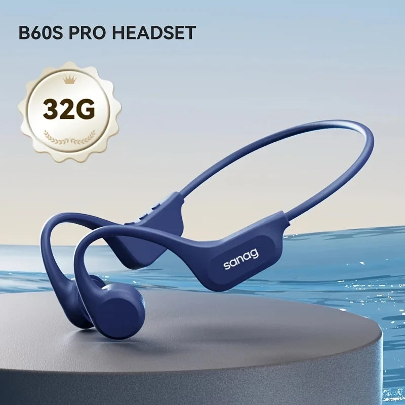 Sanag B60S Bone Conduction Swimming Headphones IPX8 Bluetooth MP3