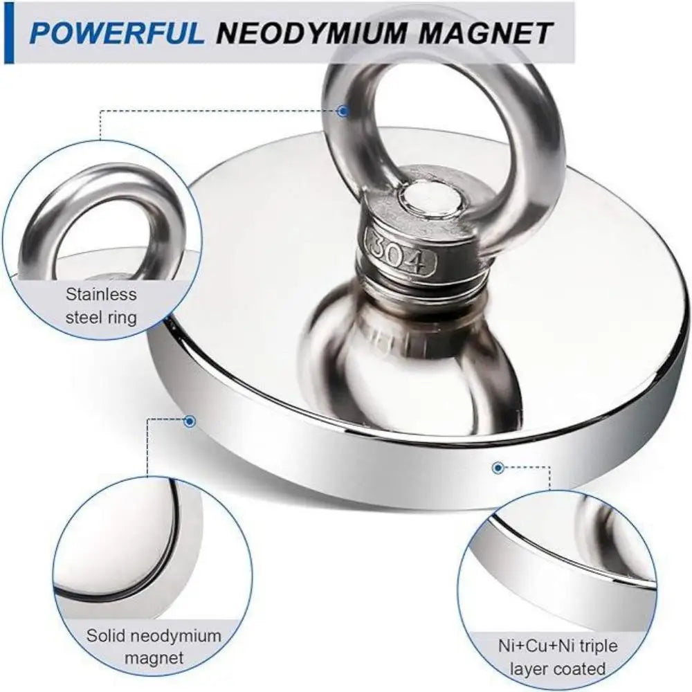 Vabena N52 Heavy-Duty Neodymium Salvage Magnet - Strongest Recovery Tool