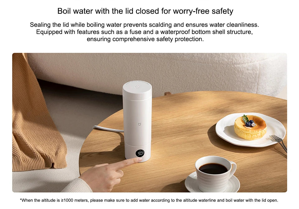 Mijia Portable Electric Kettle 2, Travel Thermos Cup, Smart Temperature 350ml