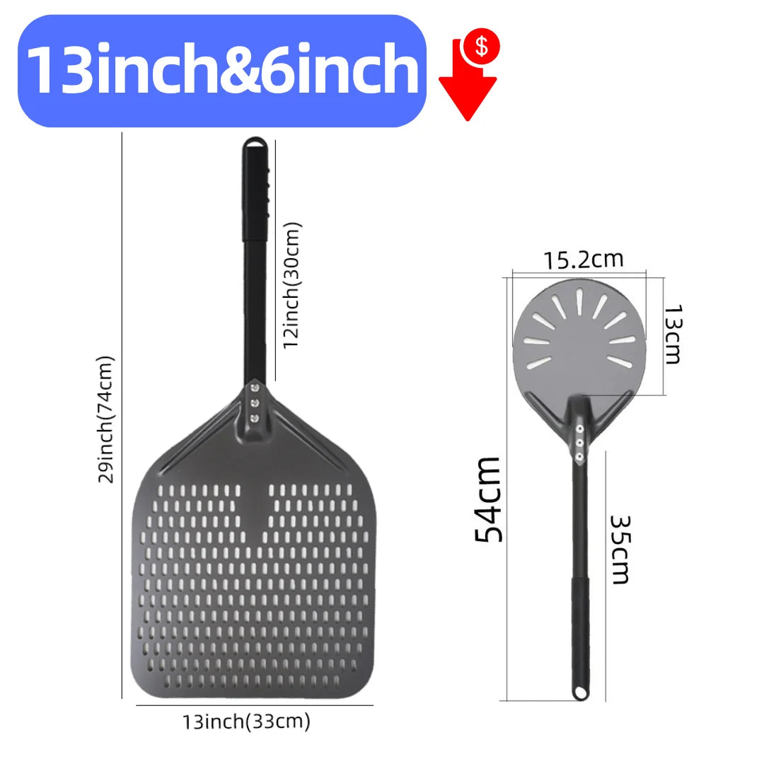 6-14 Inch Hard Anodized Aluminum Pizza Peel – Durable Oven Spatula & Bread Paddle