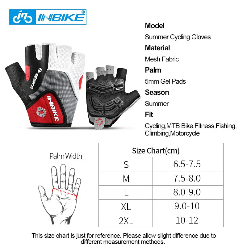 INBIKE Shockproof Gel Pad Cycling Gloves - Half Finger Summer Sport