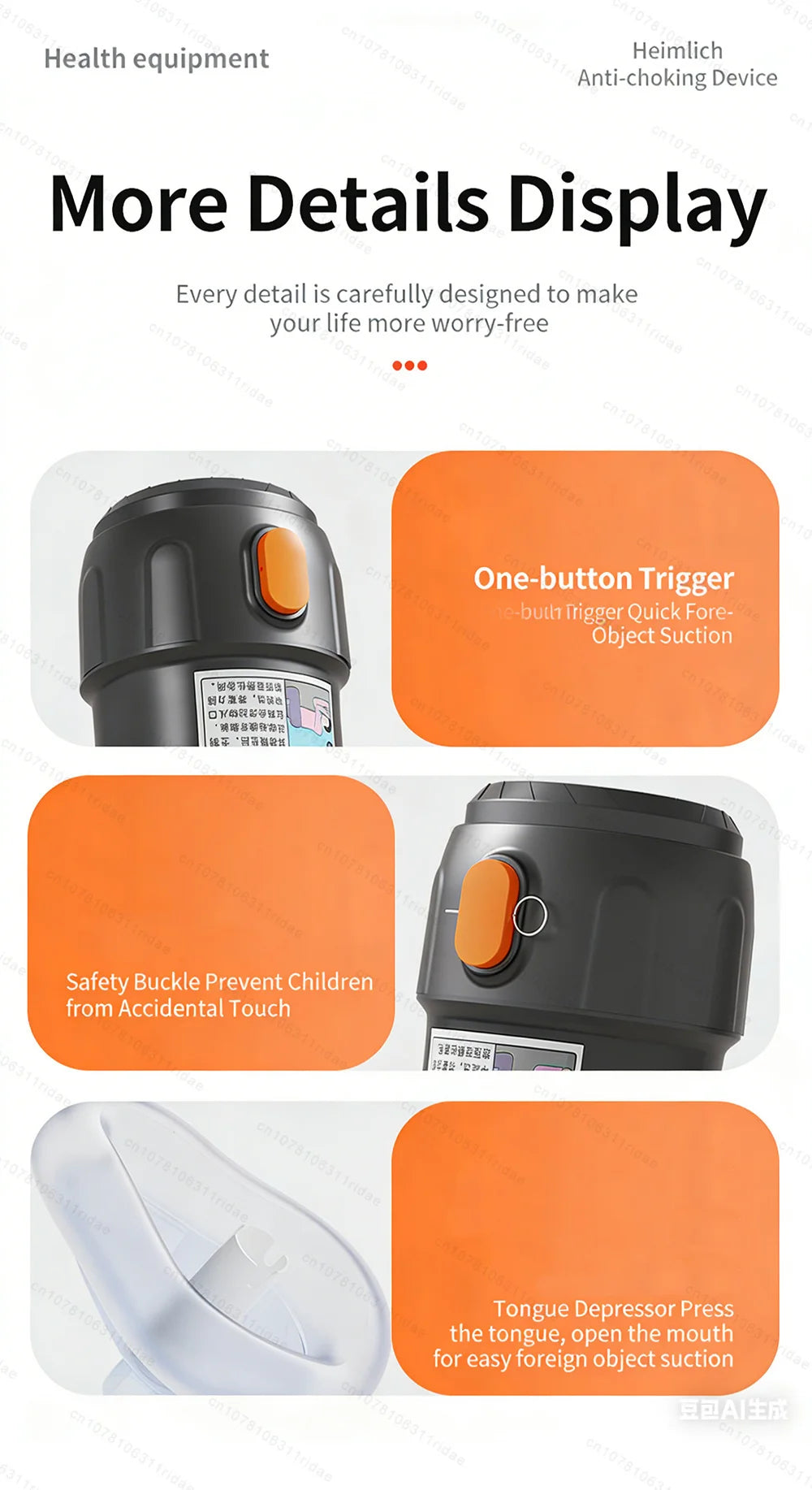 Anti-Choking Emergency Device Kit for Kids & Adults