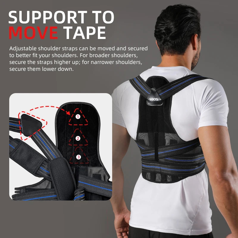 VBOSi Adjustable Back Support Posture Corrector | Ergonomic Lumbar Support
