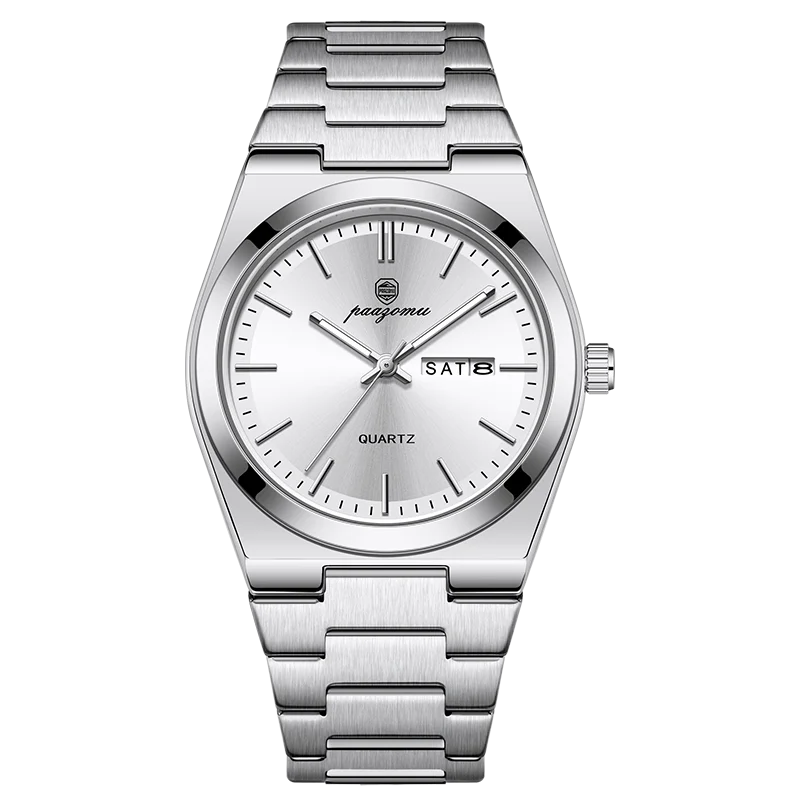 PAAZOMU Men's Chronograph Watch - Waterproof Stainless Steel Luminous Quartz