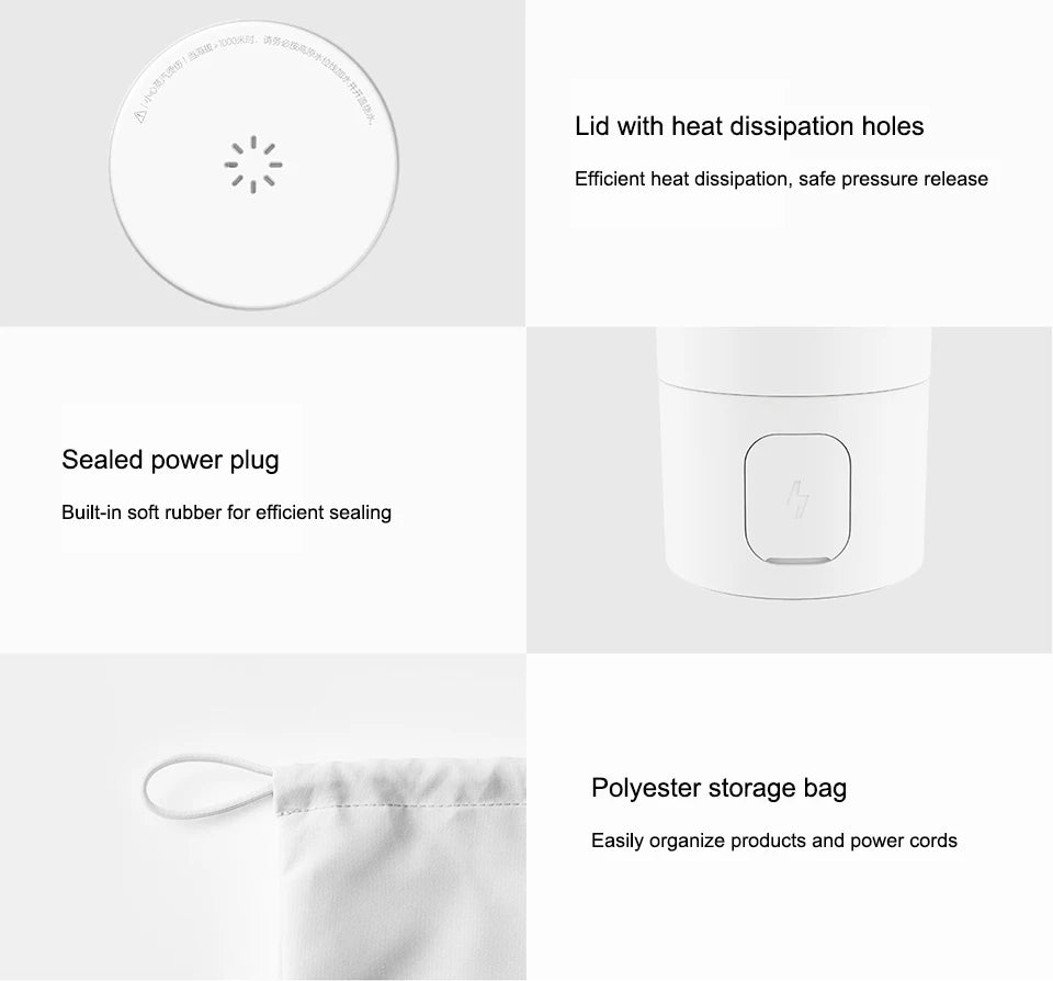 Mijia Portable Electric Kettle 2, Travel Thermos Cup, Smart Temperature 350ml