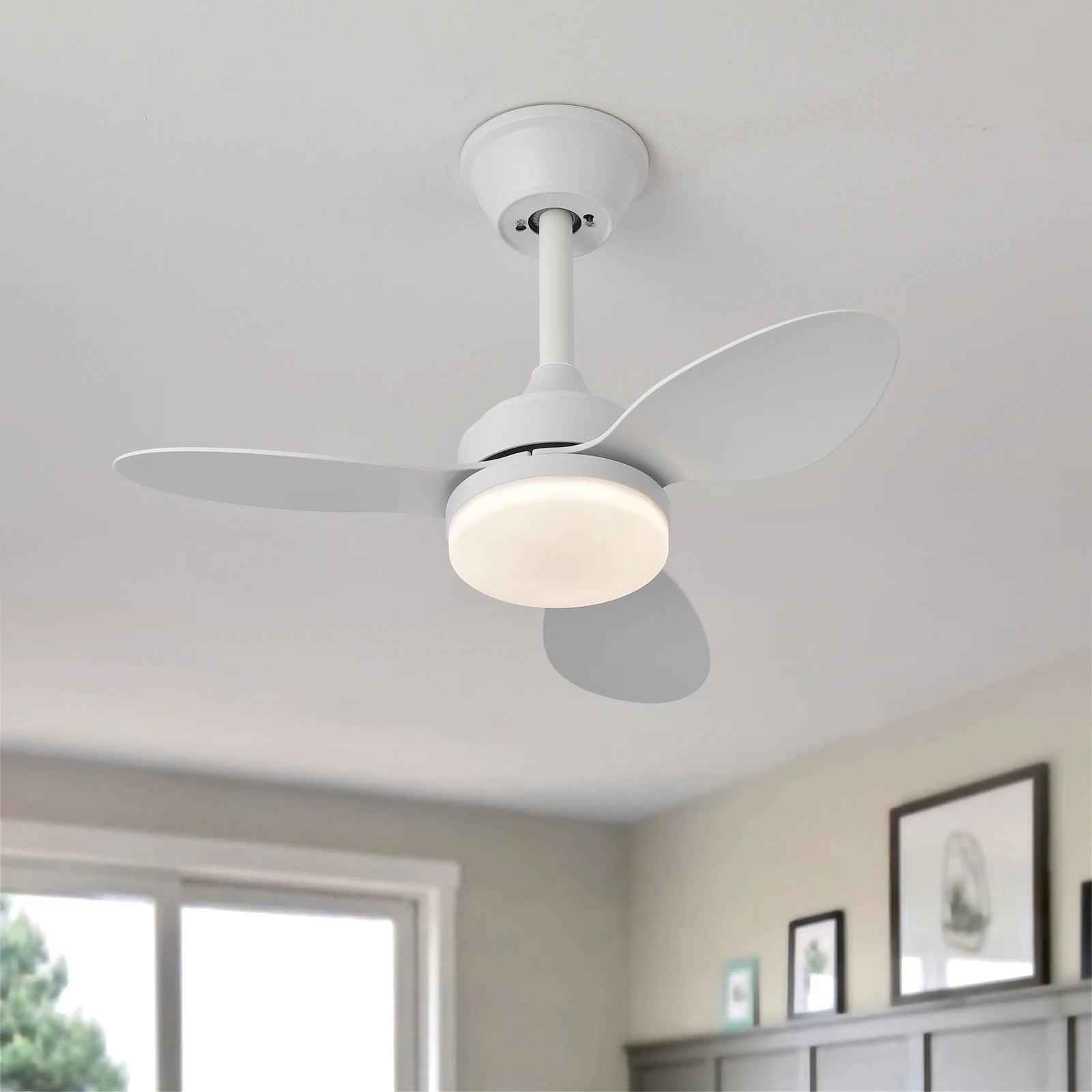 Low Profile Ceiling Fan with Light & Remote | 25"/42"/52" Indoor/Outdoor