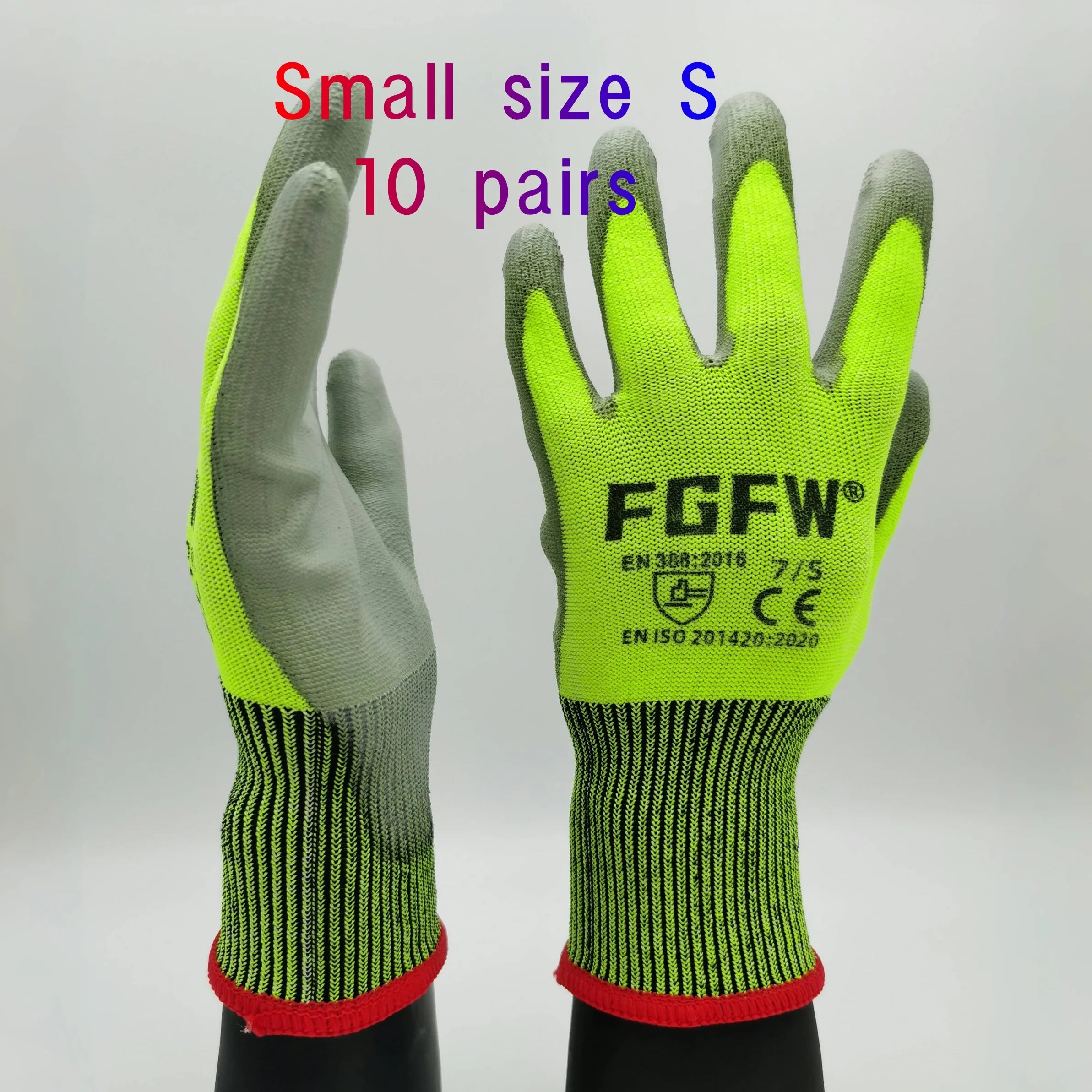 10 Pairs Military-Grade Level C Cut Resistant Gloves EN388 Certified for Industrial Use