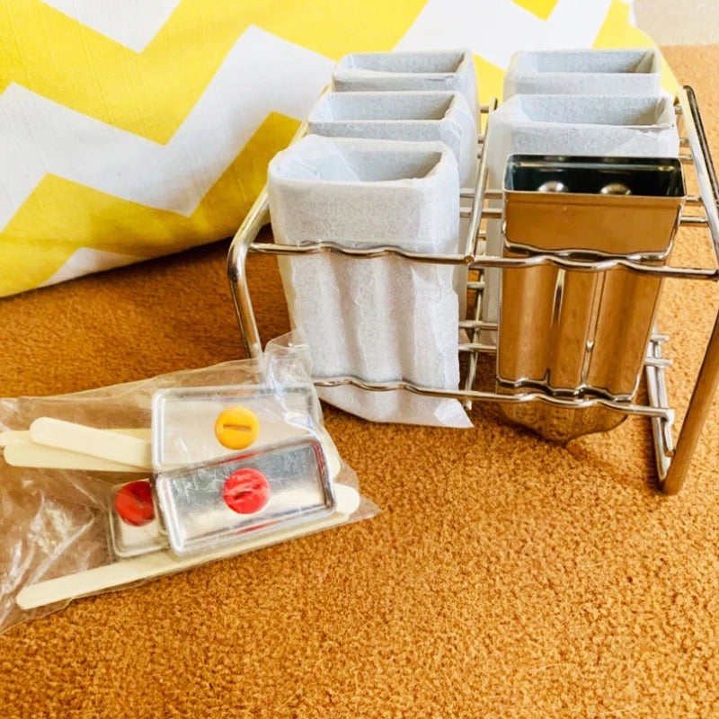 Stainless Steel Popsicle Mold Rack – Homemade Ice Cream & Lolly Maker Set