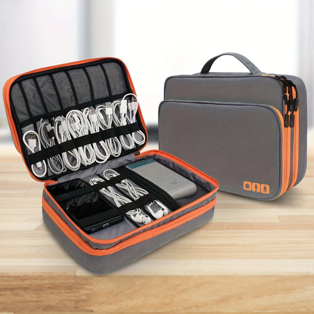 Multi-Layer Cable Storage Bag | Electronic Accessories Organizer for Travel