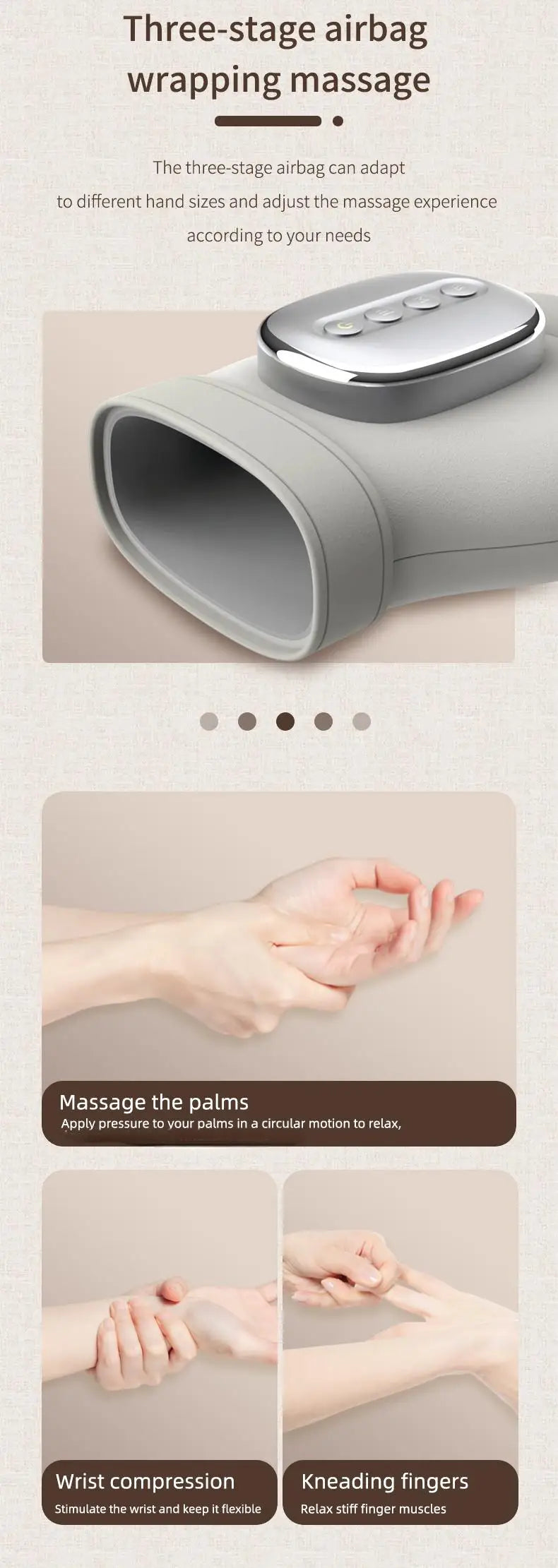 Hand Massager with Compression & Vibration for Muscle Relief