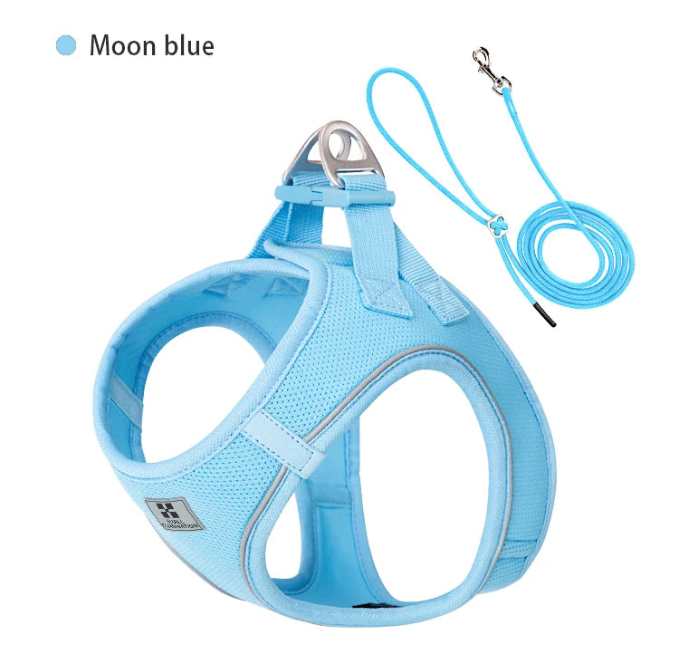 Dog Harness Leash Set - Adjustable, Reflective for Small to Medium Pets