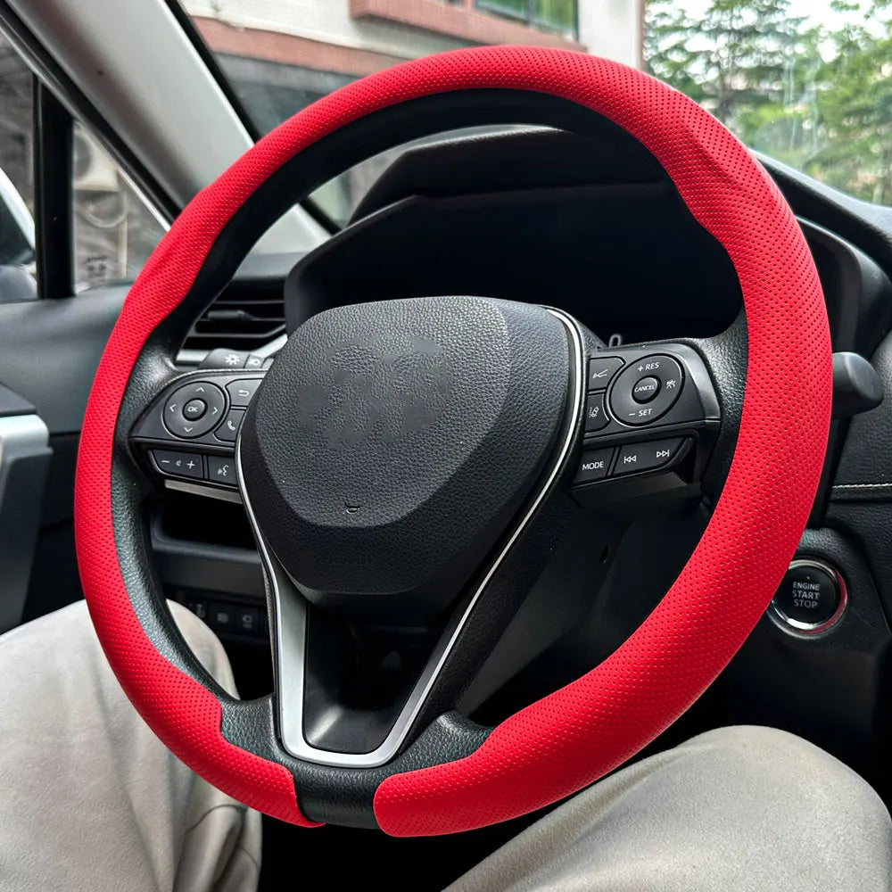Universal Non-slip Leather Steering Wheel Cover 36-38cm