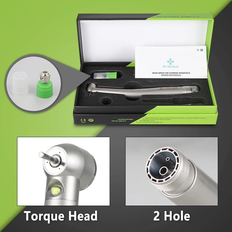 Vabena LED High-Speed Dental Handpiece | E-Generator Push Button Turbine