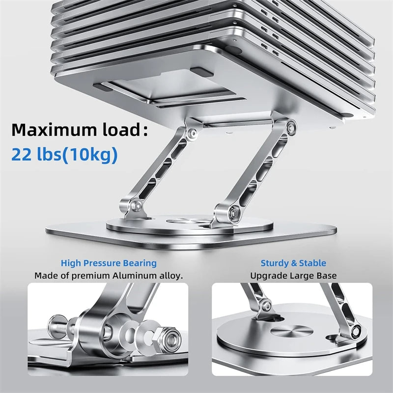 NMEGOU 360° Rotating Aluminum Laptop Stand | Ergonomic Desk Riser