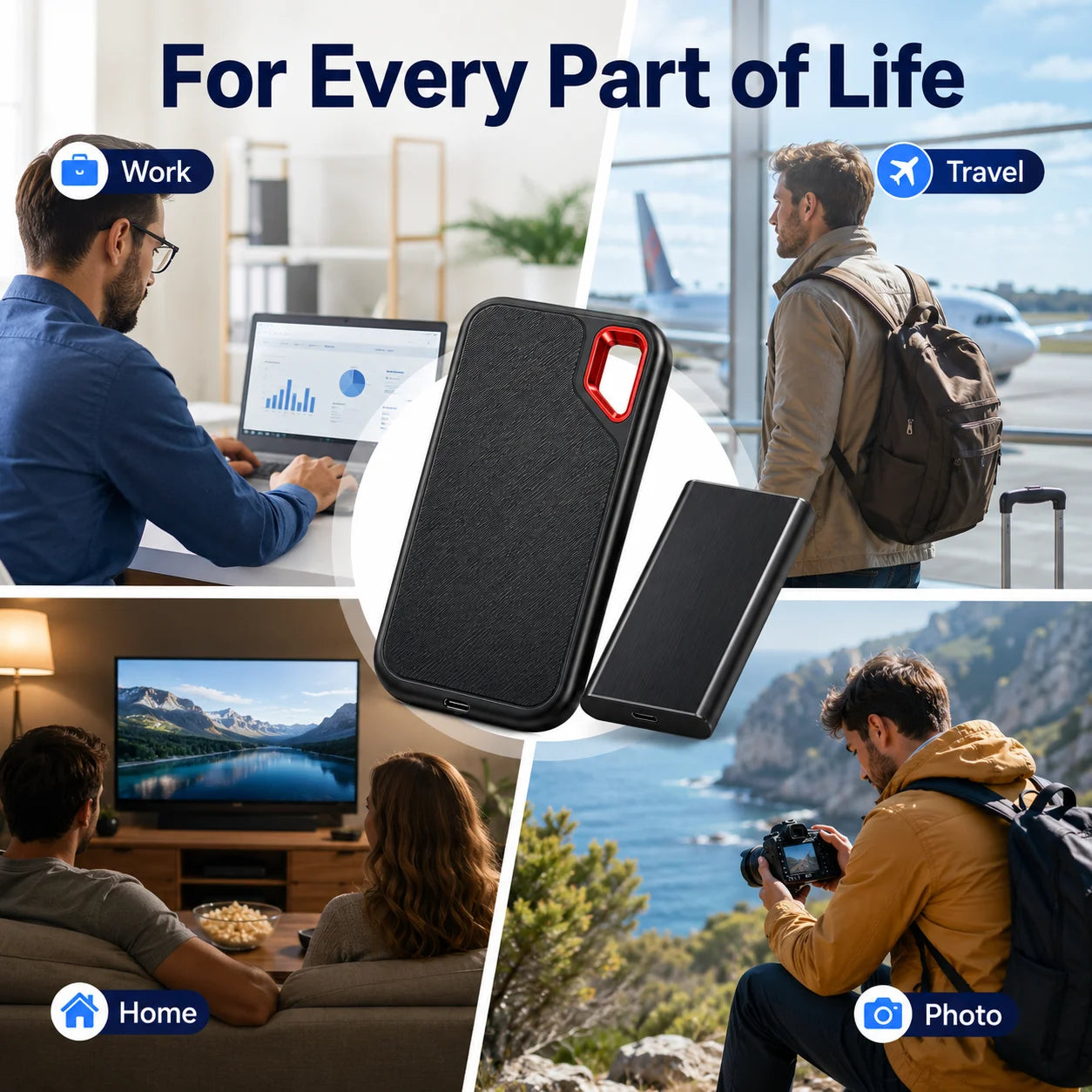 4TB Portable SSD Waterproof Shockproof High-Speed External Drive Pro