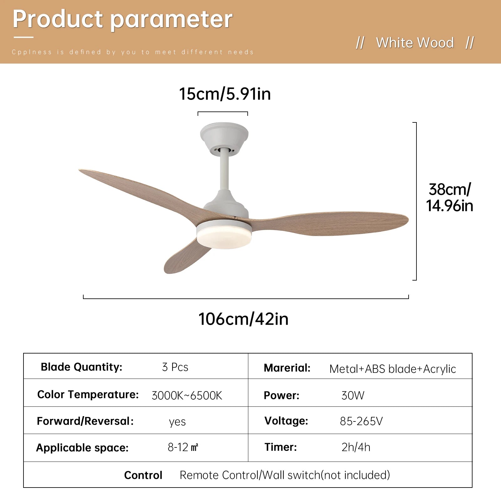 Low Profile Ceiling Fan with Light & Remote | 25"/42"/52" Indoor/Outdoor