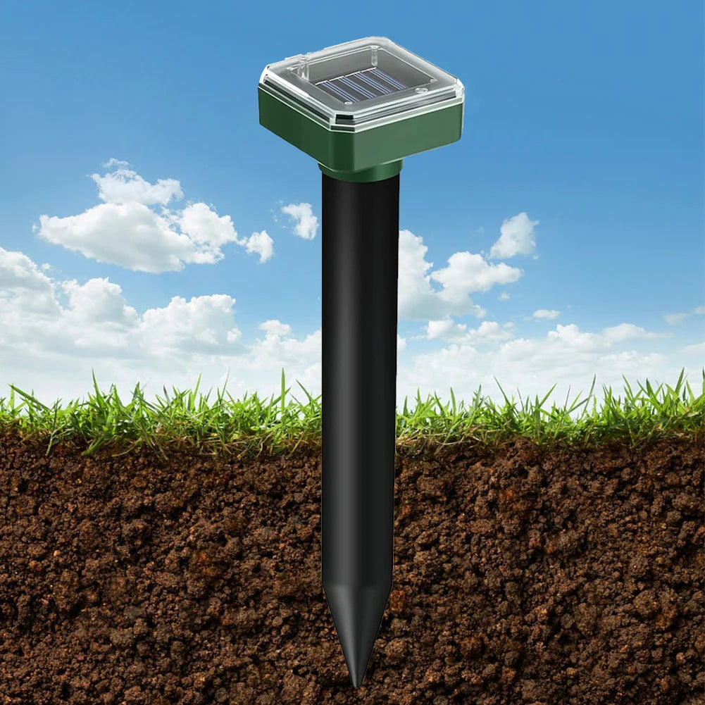 Solar Ultrasonic Pest Repeller - Outdoor Lawn Mouse, Snake & Insect Defense