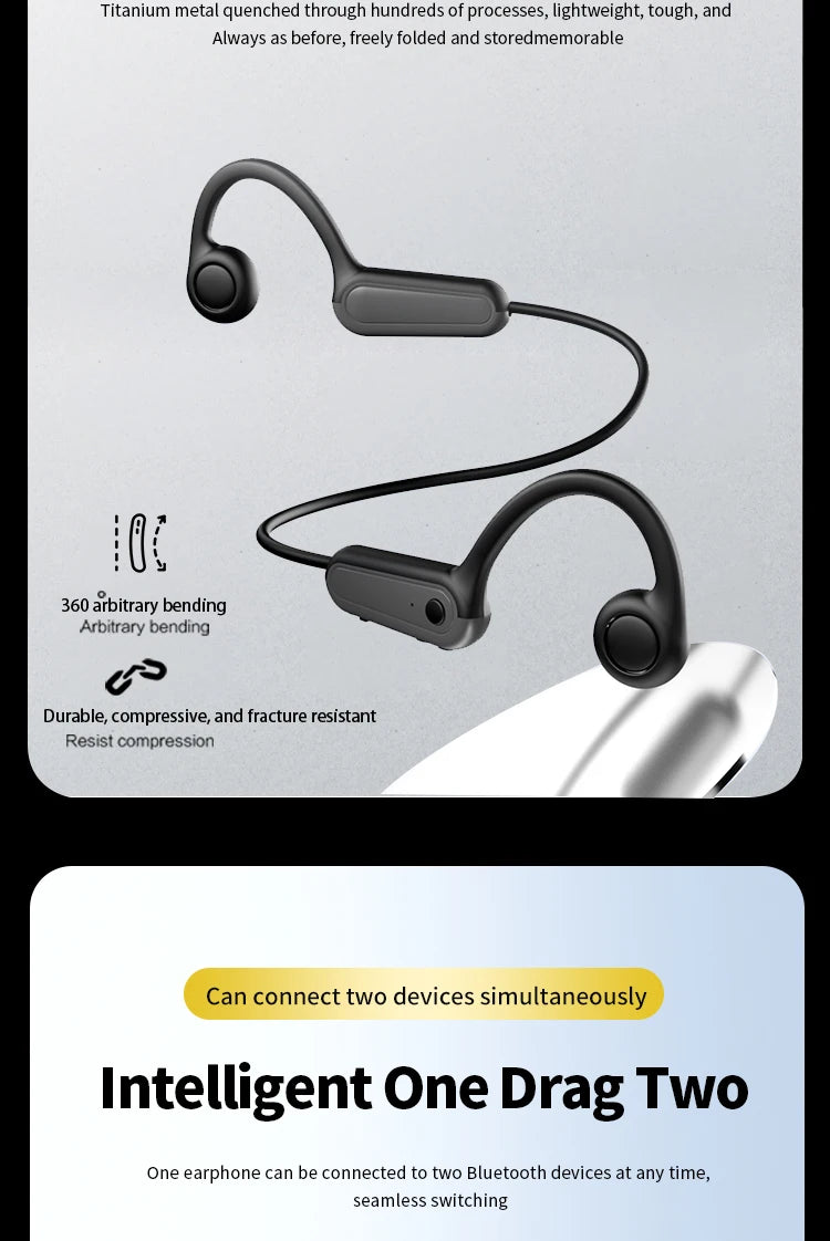B8 True Bone Conduction Earphones | Bluetooth 5.3 Sports Wireless IPX5