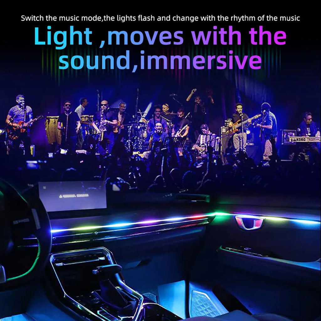10-in-1 Car LED Interior Atmosphere Lights - App/Remote Control RGB Symphony