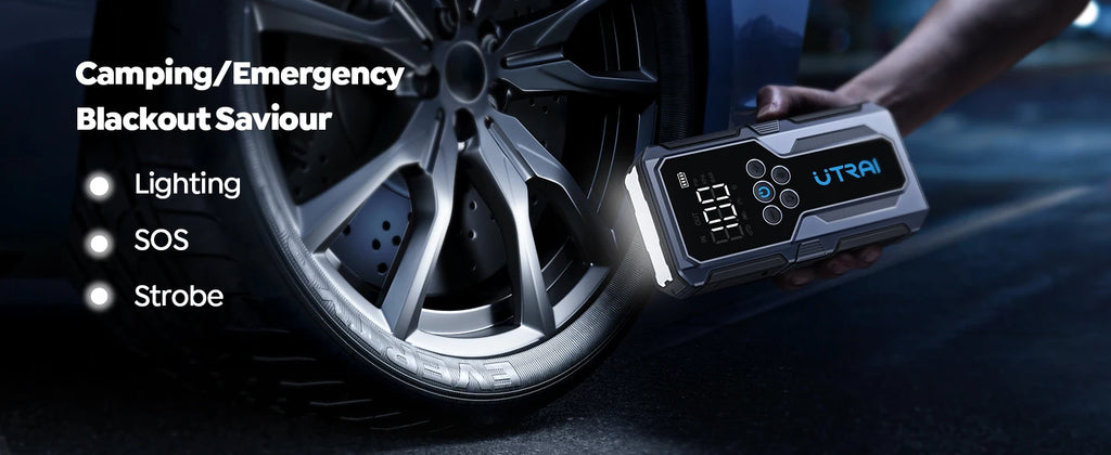 UTRAI 1500A Jump Starter Air Compressor & Power Bank | Emergency Car Kit