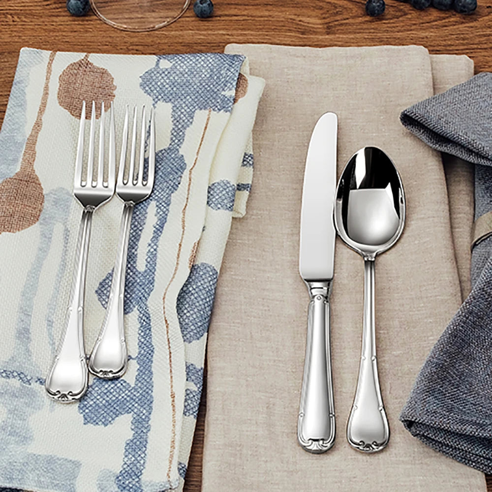 Vabena 24-Pc 18/10 Stainless Steel Mirror Polished Flatware Set for 6