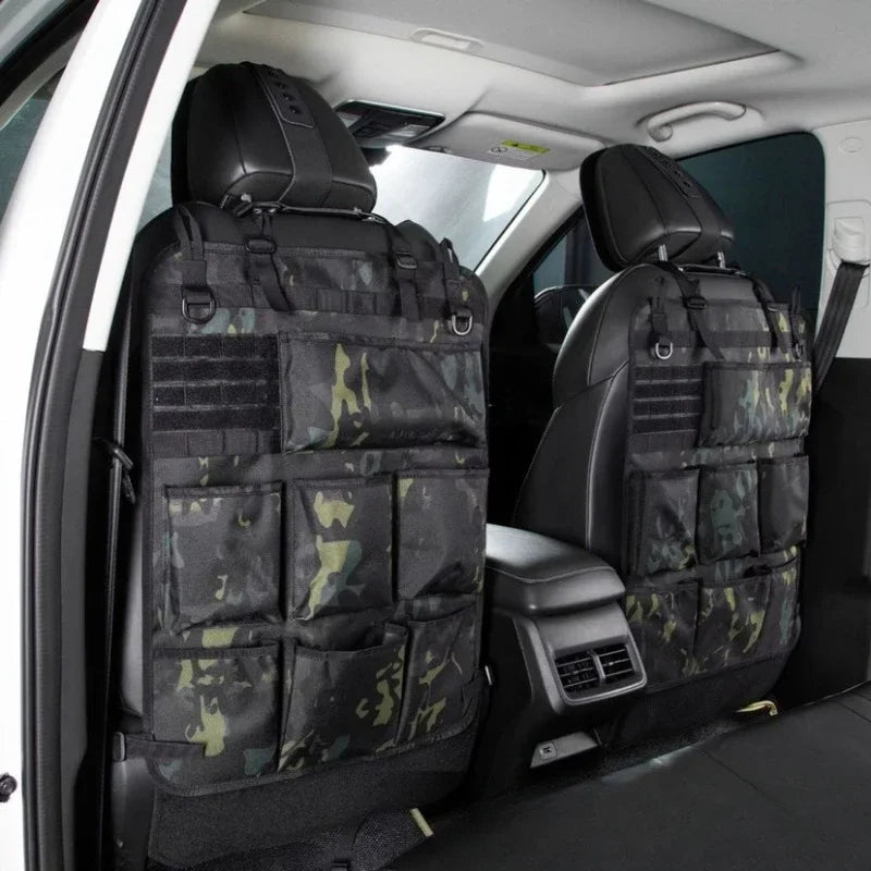 Tactical Camo Car Seat Organizer | Durable Backseat Storage Bag