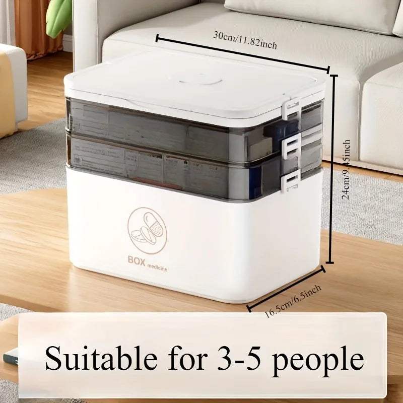 Compact 3-Tier Medicine Cabinet | Family Emergency Storage | Leak-Resistant Organizer
