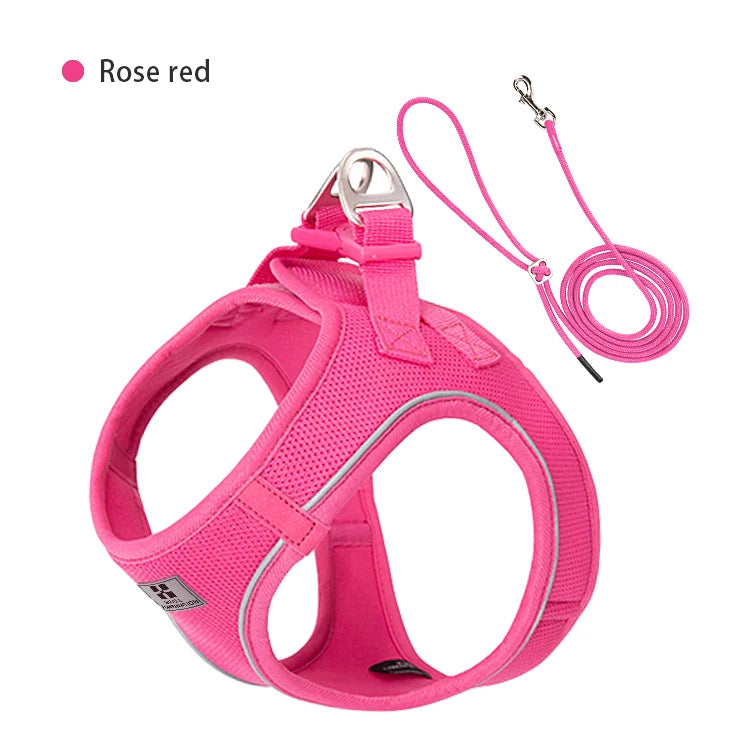 Dog Harness Leash Set - Adjustable, Reflective for Small to Medium Pets