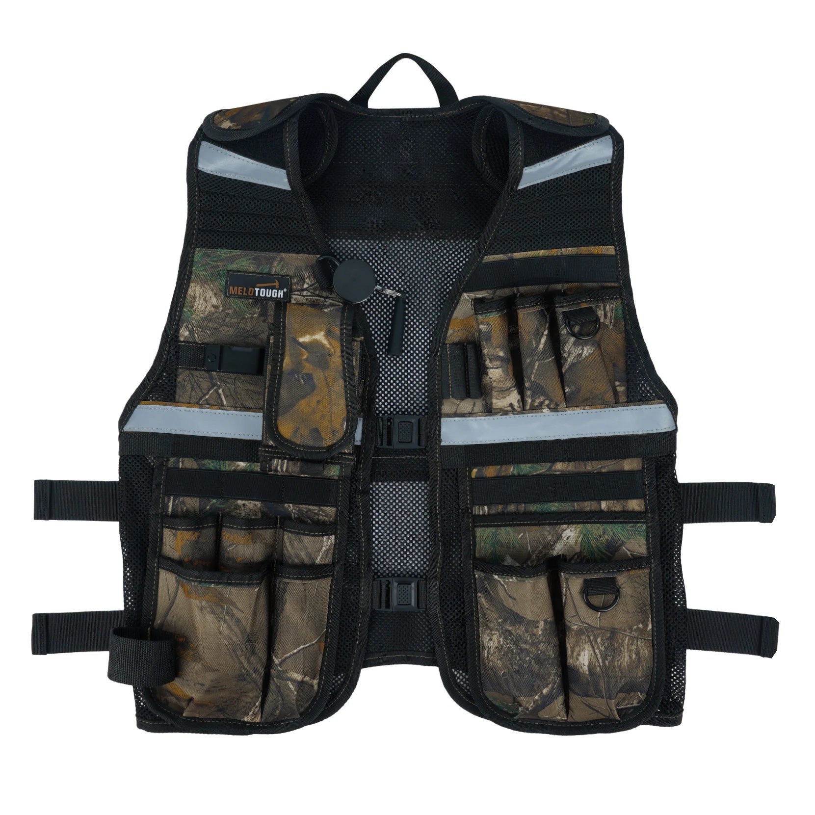 MELOTOUGH Reflective Safety Tool Vest with Removable Phone Holder - High Visibility Workwear