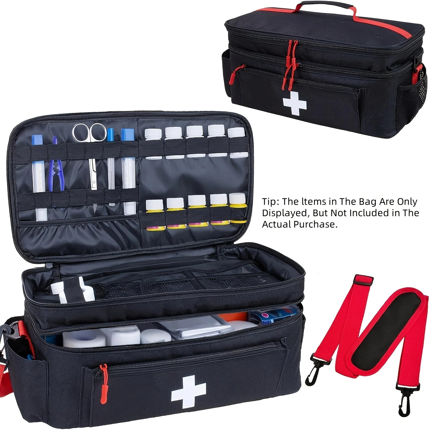 Large Capacity Travel Medicine Storage Bag - Portable Emergency Kit Organizer